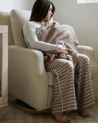 Little Fishies Gauze Receiving Blanket - Warm Taupe